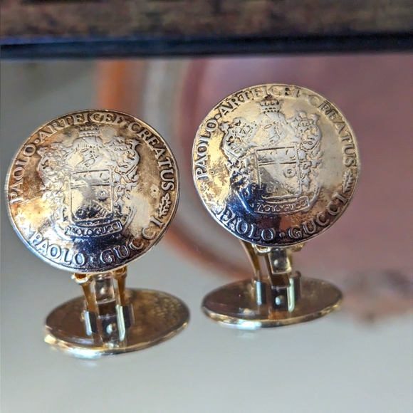 💯🇮🇹GUCCI FAMILY CREST CLIPS BY PAOLO GUCCI - Picture 6 of 11